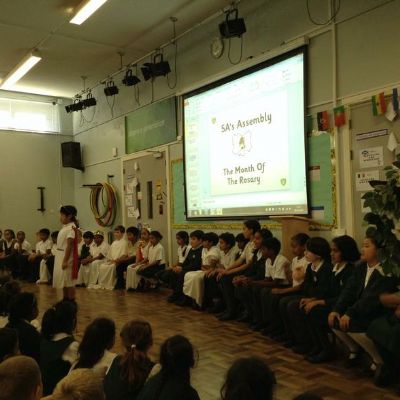Year 5A's Assembly - The Month of the Rosary